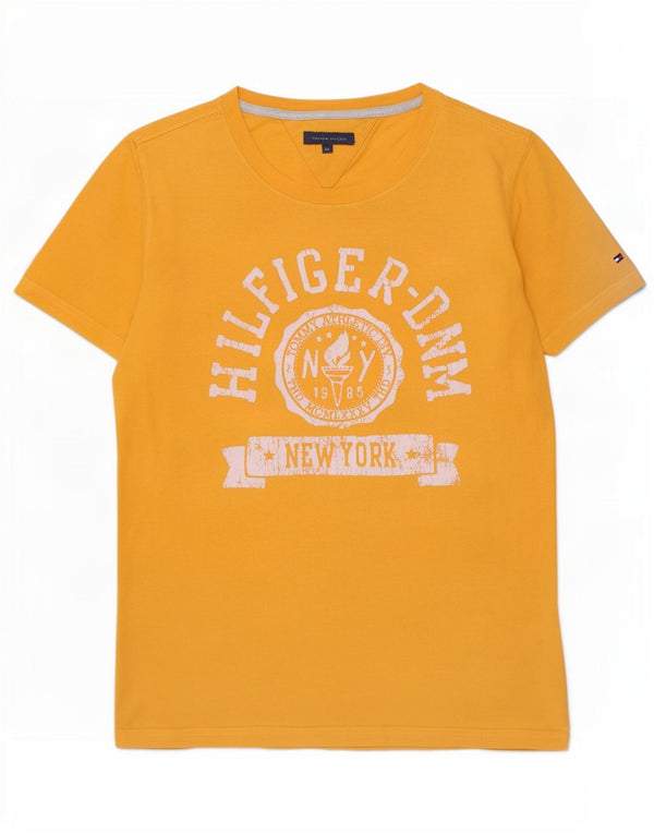 Tommy Hilfiger Boys Graphic T-Shirt Top 13-14 Years Yellow Cotton