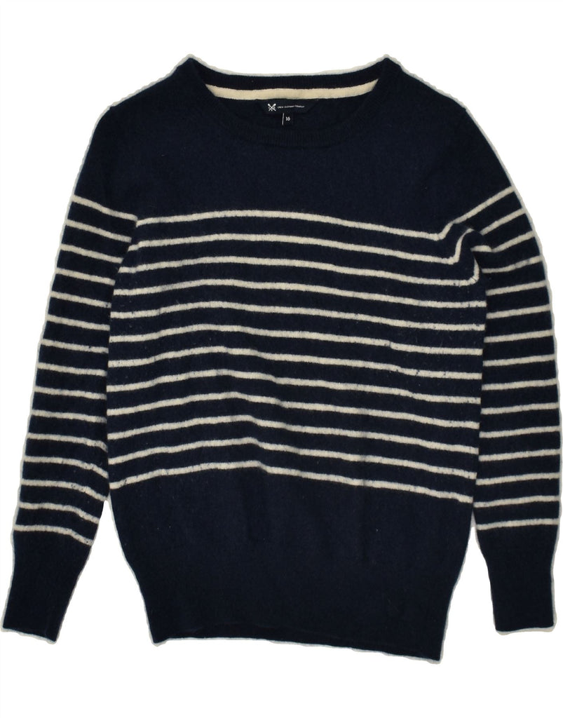 CREW CLOTHING Girls Boat Neck Jumper Sweater 15-16 Years Navy Blue Striped | Vintage Crew Clothing | Thrift | Second-Hand Crew Clothing | Used Clothing | Messina Hembry 