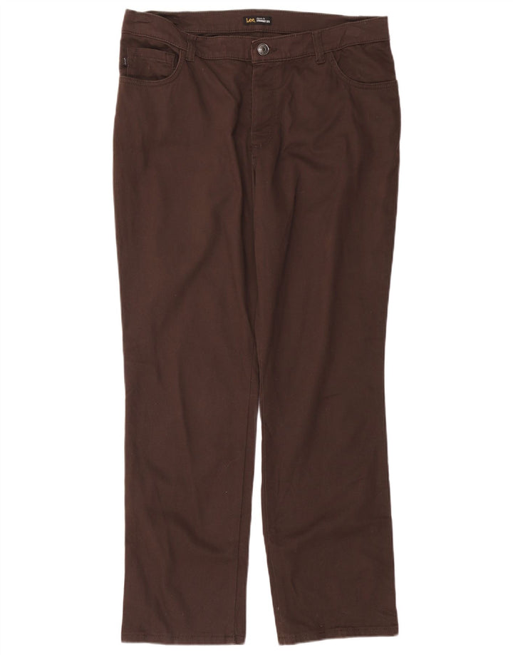 Lee Womens Classic Fit Straight Casual Trousers W34 L29 Brown