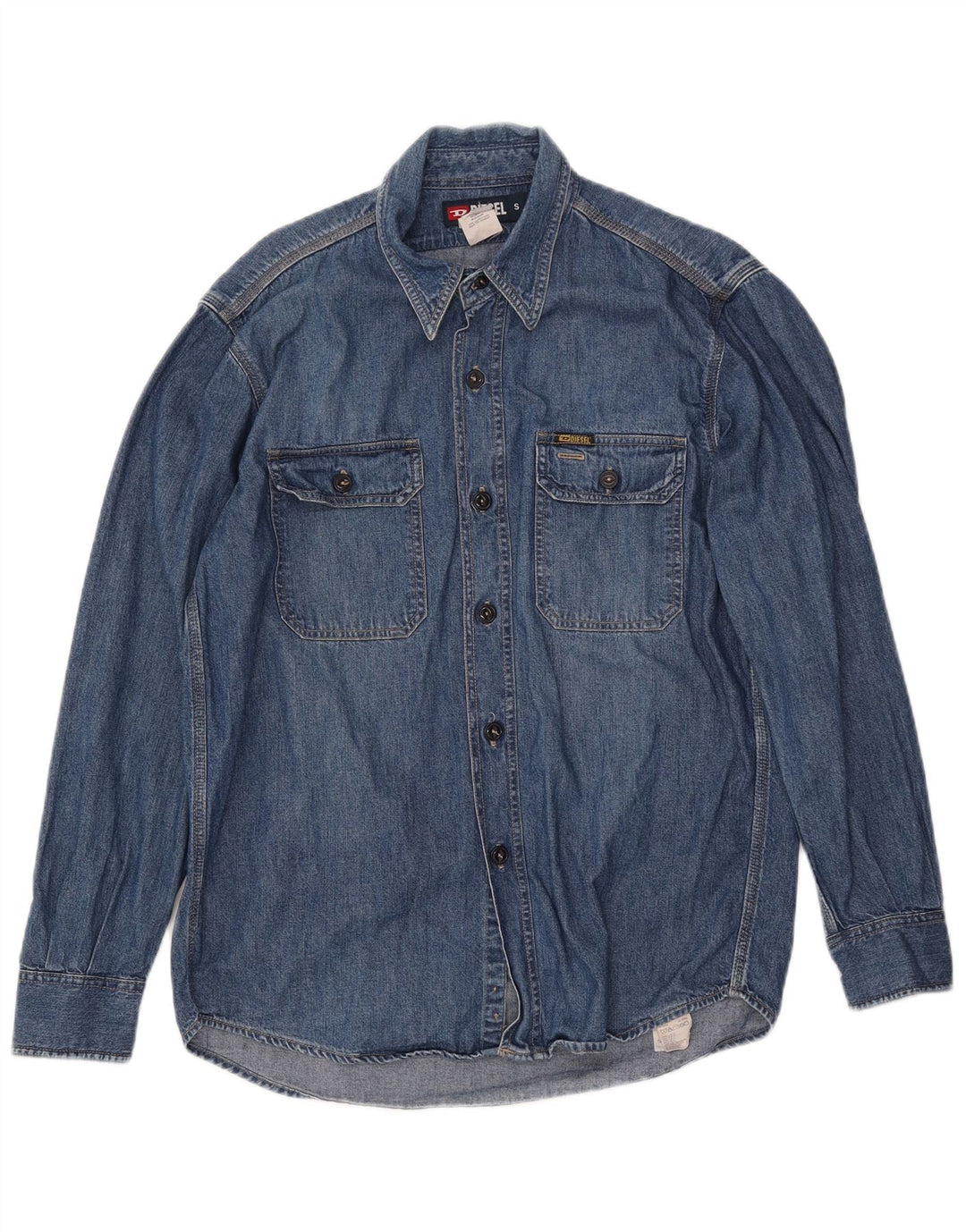 DIESEL Mens Denim Shirt Small Blue Cotton