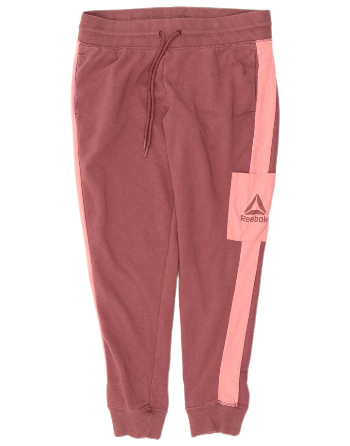 Reebok Womens Tracksuit Trousers Joggers UK 14 Medium  Red Cotton