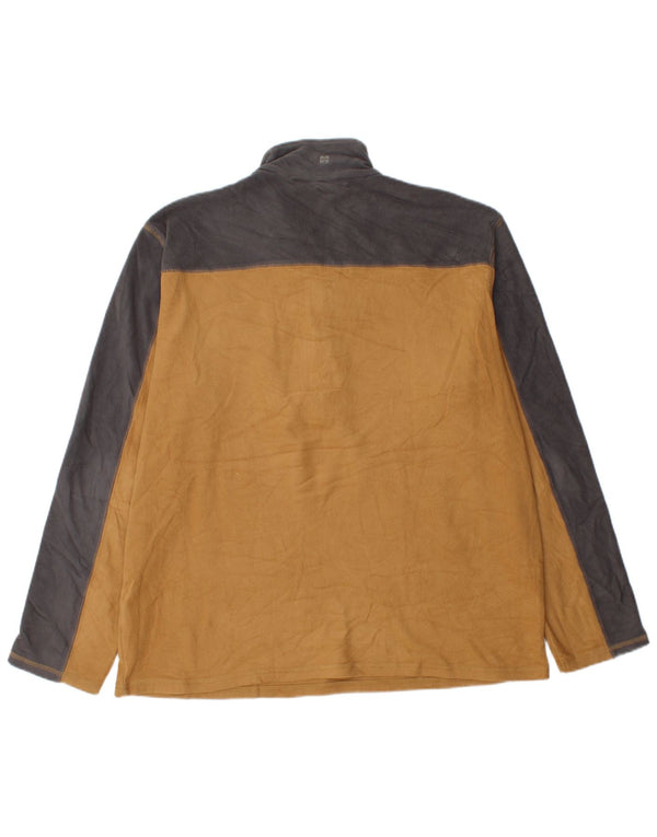 Mountain Warehouse Mens Zip Neck Fleece Jumper Large Orange Colourblock