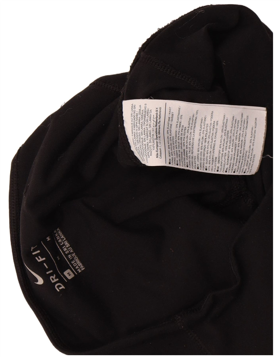 Nike Womens Dri Fit Leggings UK 12 Medium  Black Nylon