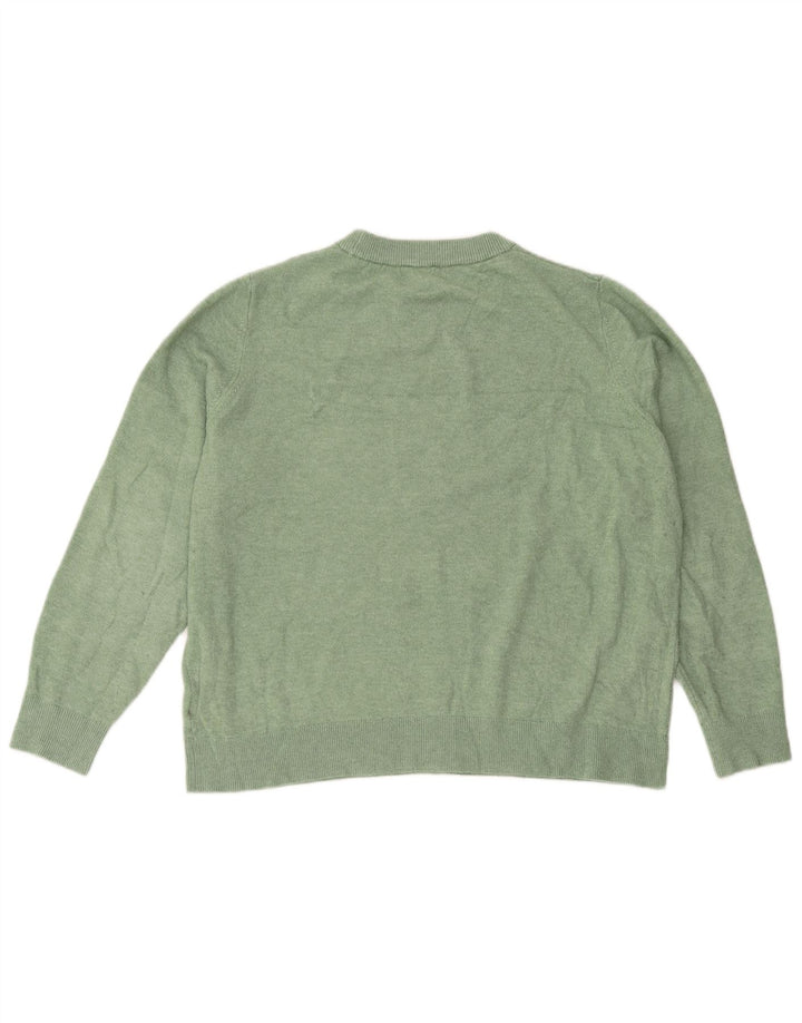Marks & Spencer Womens Oversized Crew Neck Jumper Sweater UK 16 Large Green