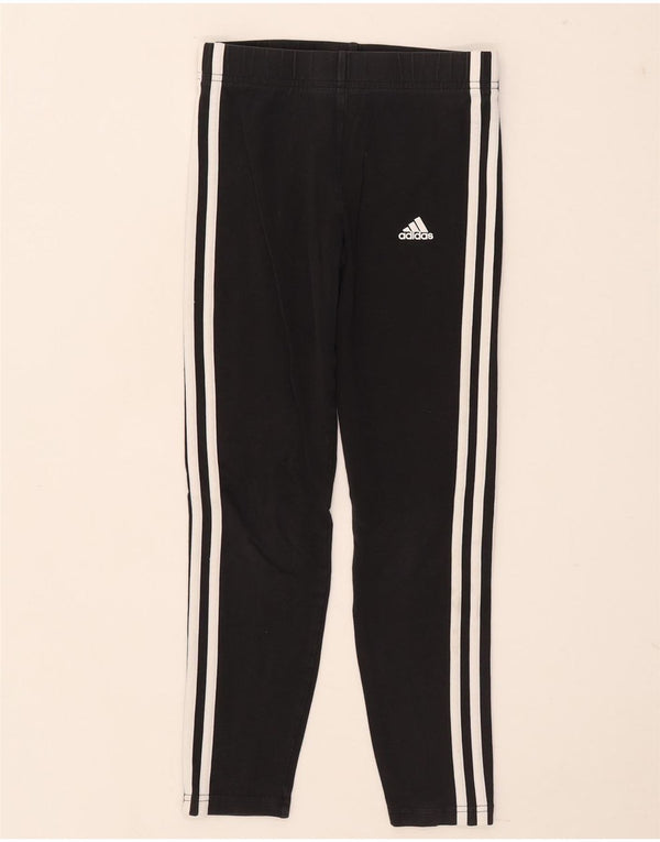 Adidas Girls Leggings 11-12 Years Black Cotton