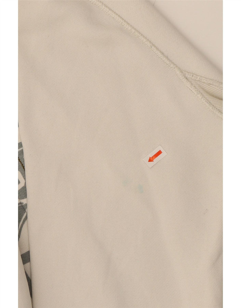 CHAMPION Mens Graphic Zip Hoodie Sweater Medium White Cotton Vintage Champion and Second-Hand Champion from Messina Hembry 