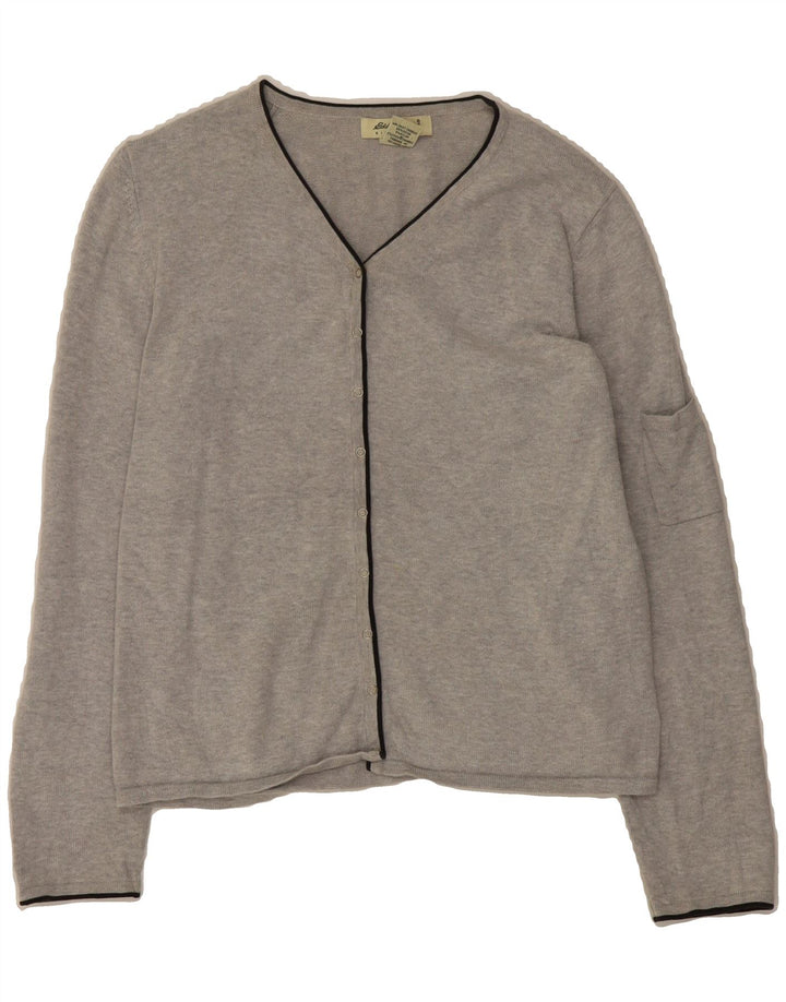 EDDIE BAUER Womens Cardigan Sweater UK 10 Small Grey Cotton Vintage Eddie Bauer and Second-Hand Eddie Bauer from Messina Hembry 