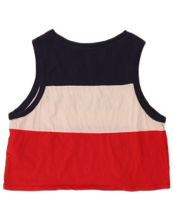 LEVI'S Womens Crop Graphic Vest Top UK 14 Large Multicoloured Colourblock