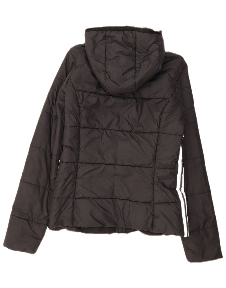 Adidas Womens Hooded Padded Jacket UK 8 Small Black Polyester