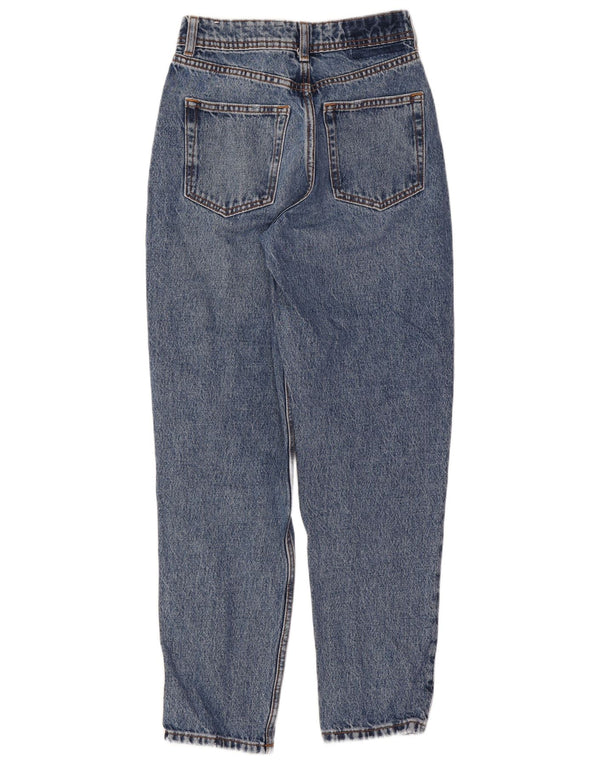 Zara Womens High Rise Tapered Jeans EU 32 2XS W22 L27 Blue Cotton