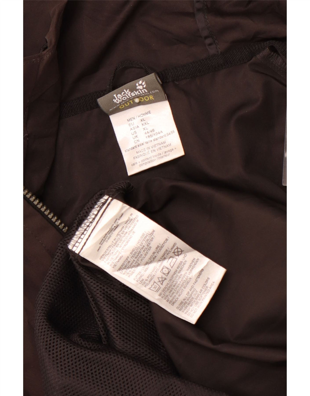 JACK WOLFSKIN Mens Hooded Rain Jacket UK 44/46 XL Brown Polyester