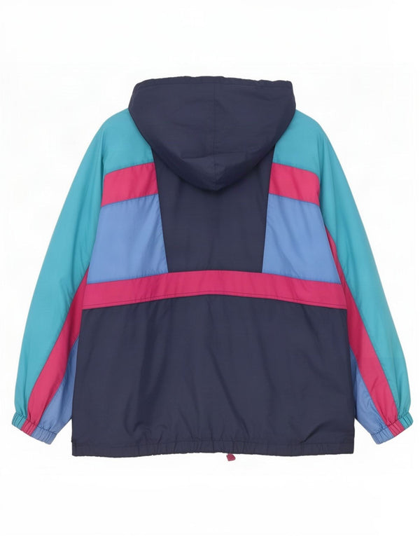 Vintage Mens Hooded Tracksuit Top Jacket 2XL Multicoloured Colourblock