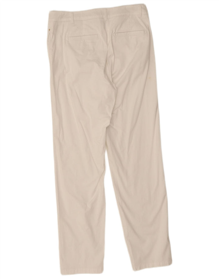 Marks & Spencer Womens Straight Chino Trousers UK 12 Medium W32 L30 White