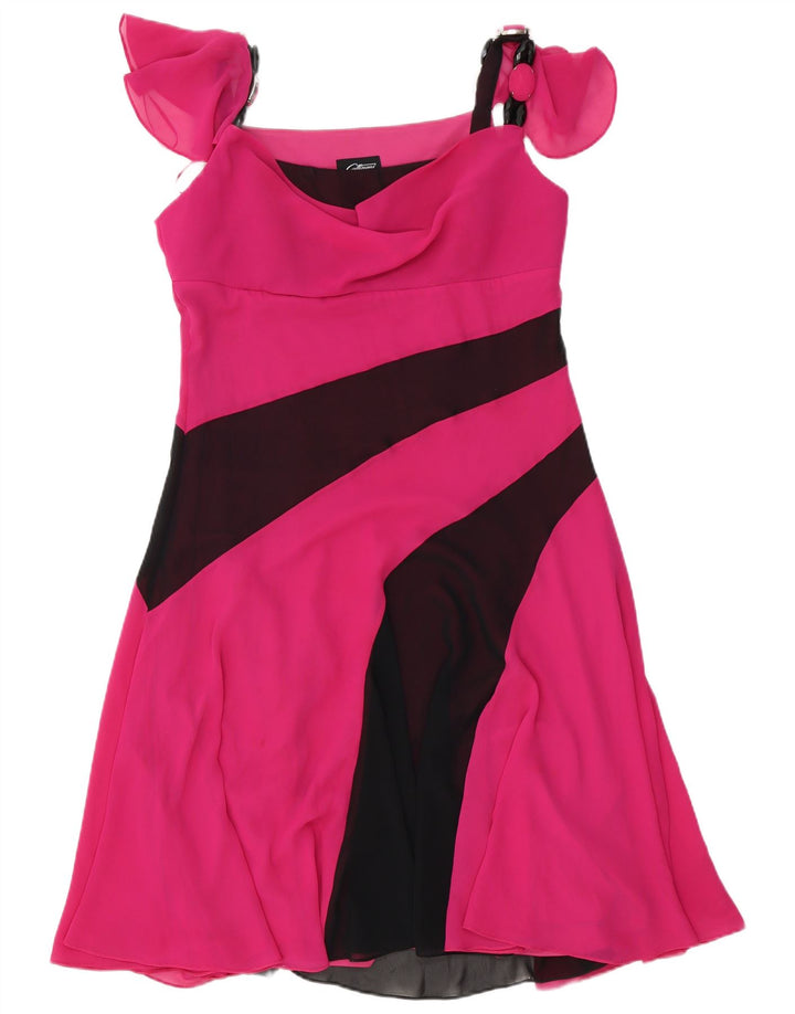 Gattinoni Womens A-Line Dress IT 48 XL Pink Colourblock Polyester