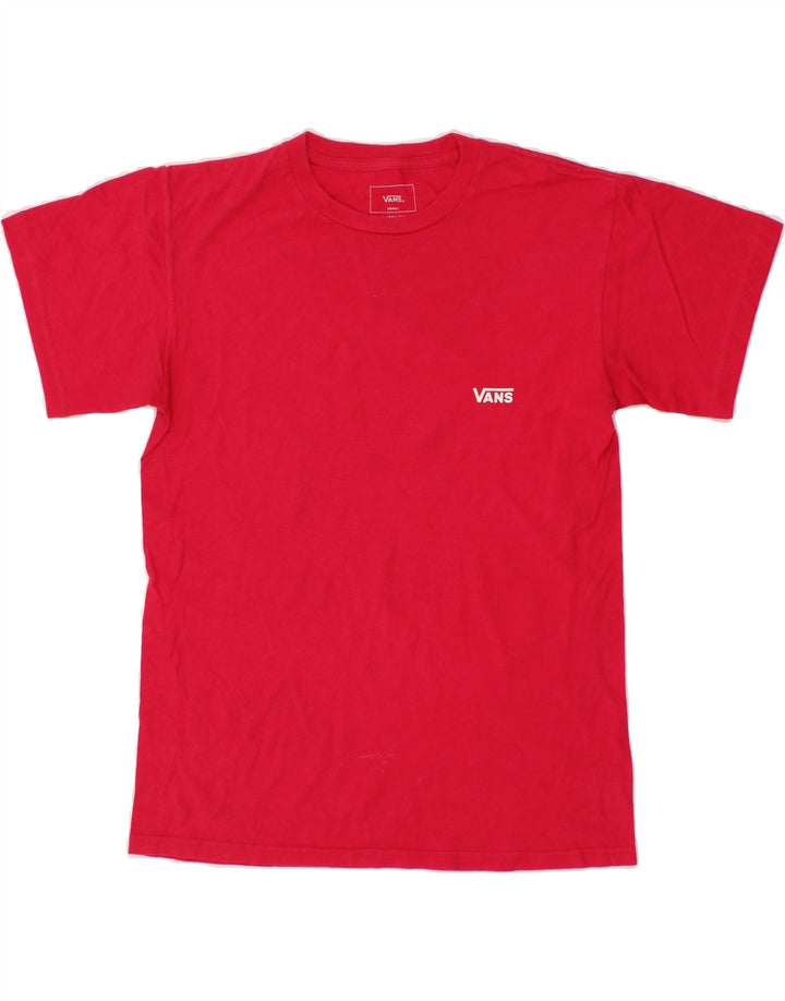 VANS Mens Classic Fit Graphic T-Shirt Top Small Red Cotton Vintage Vans and Second-Hand Vans from Messina Hembry 