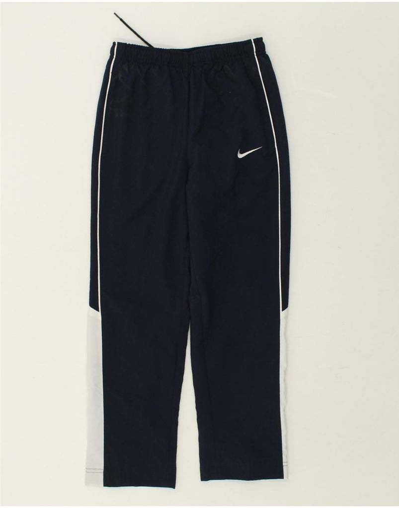 NIKE Boys Tracksuit Trousers 8-9 Years Small Navy Blue Polyester | Vintage Nike | Thrift | Second-Hand Nike | Used Clothing | Messina Hembry 