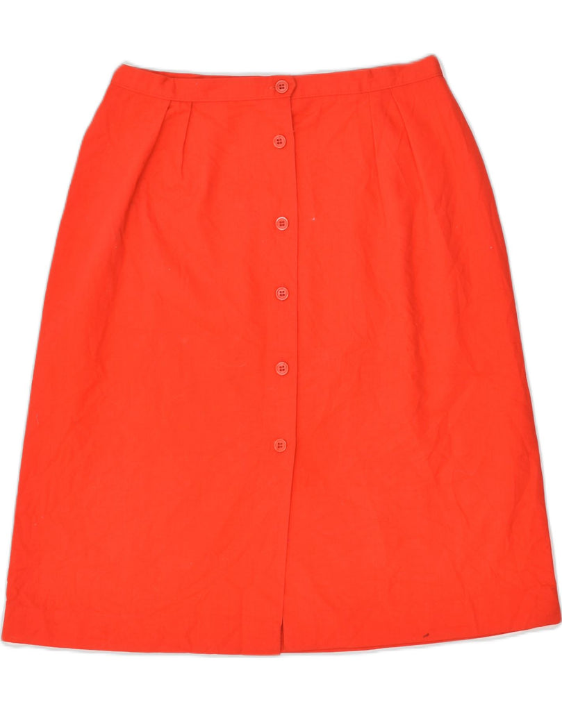 VINTAGE Womens A-Line Skirt UK 14 Medium W28 Orange | Vintage Vintage | Thrift | Second-Hand Vintage | Used Clothing | Messina Hembry 