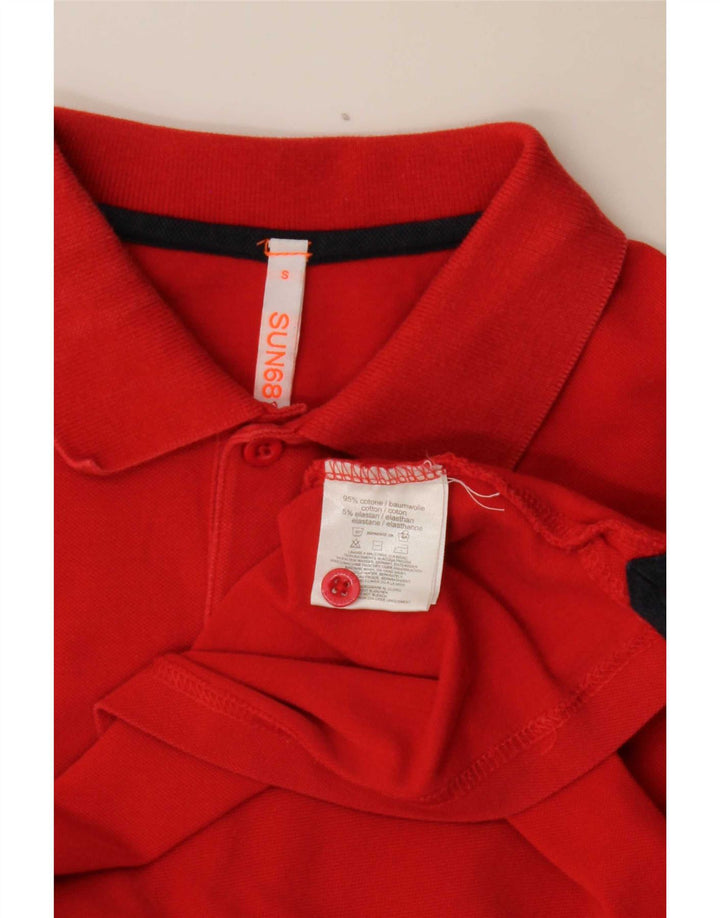 Sun68 Mens Polo Shirt Small Red Cotton