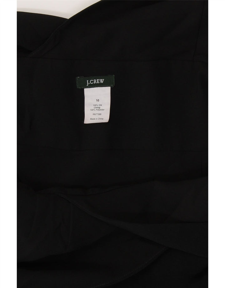 J. Crew Womens Sleeveless A-Line Dress US 10 Large Black Silk
