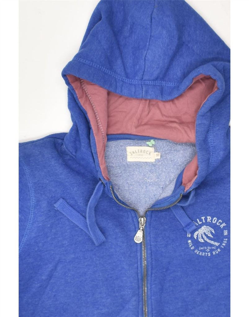 SALTROCK Boys Zip Hoodie Sweater 9-10 Years Blue Polyester | Vintage Saltrock | Thrift | Second-Hand Saltrock | Used Clothing | Messina Hembry 