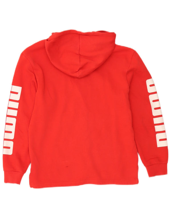 Puma Boys Graphic Zip Hoodie Sweater 11-12 Years Red Cotton