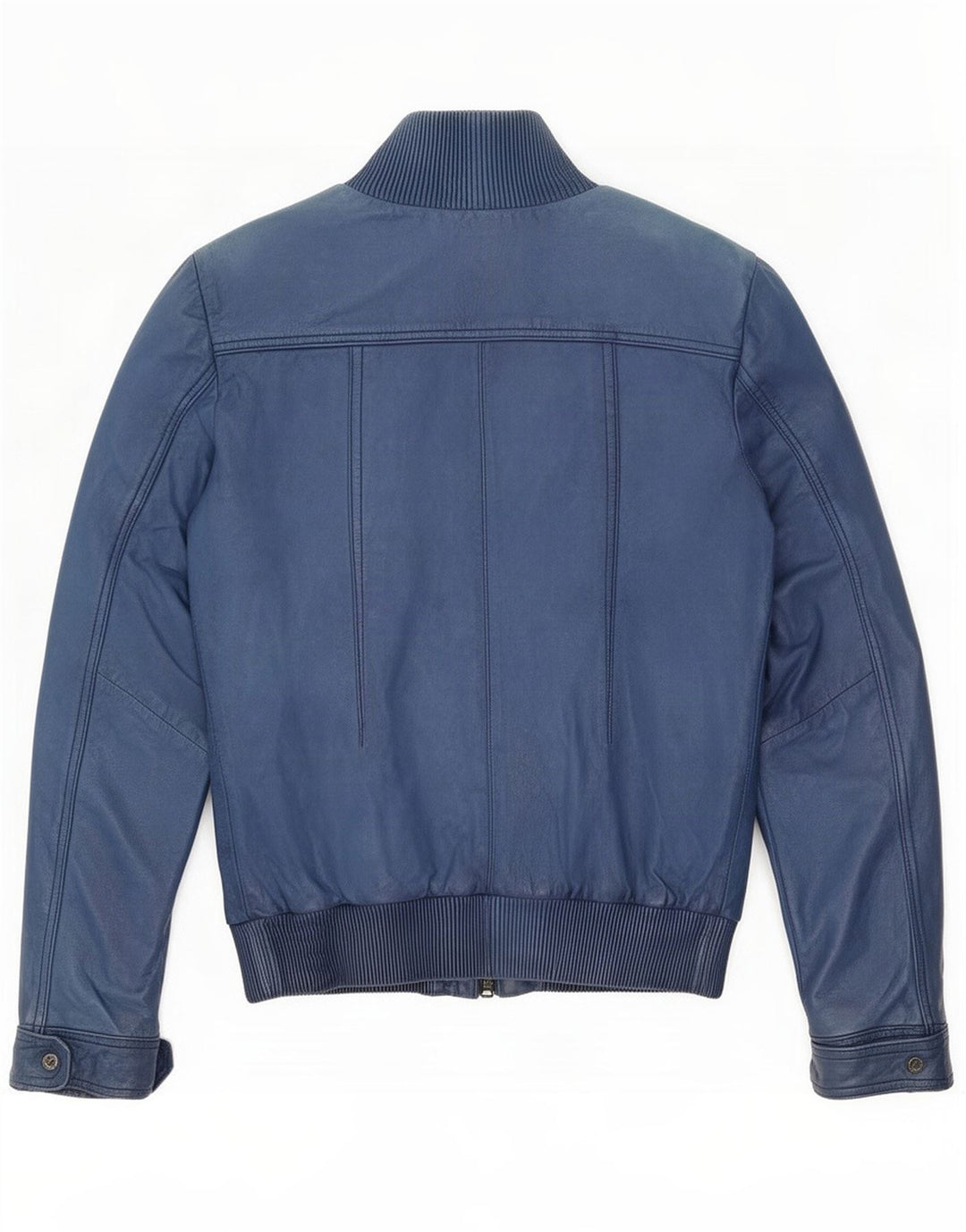 Bomboogie Womens Leather Jacket UK 12 Medium Blue