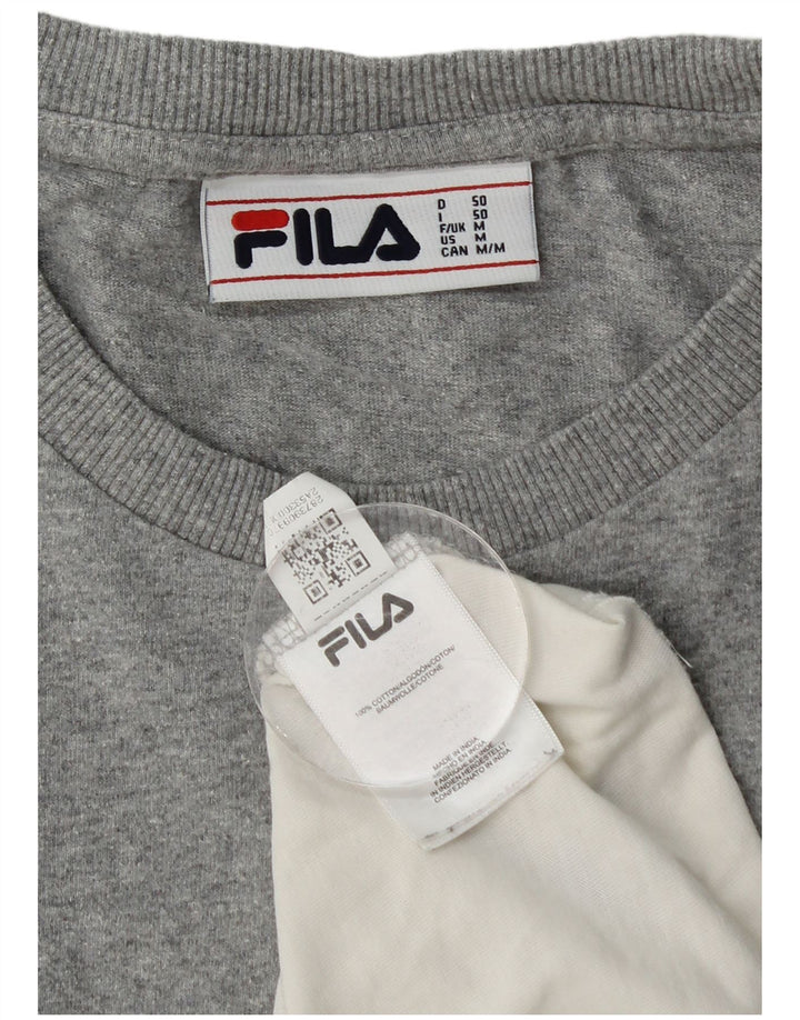 Fila Mens Graphic T-Shirt Top Medium Grey Colourblock Cotton