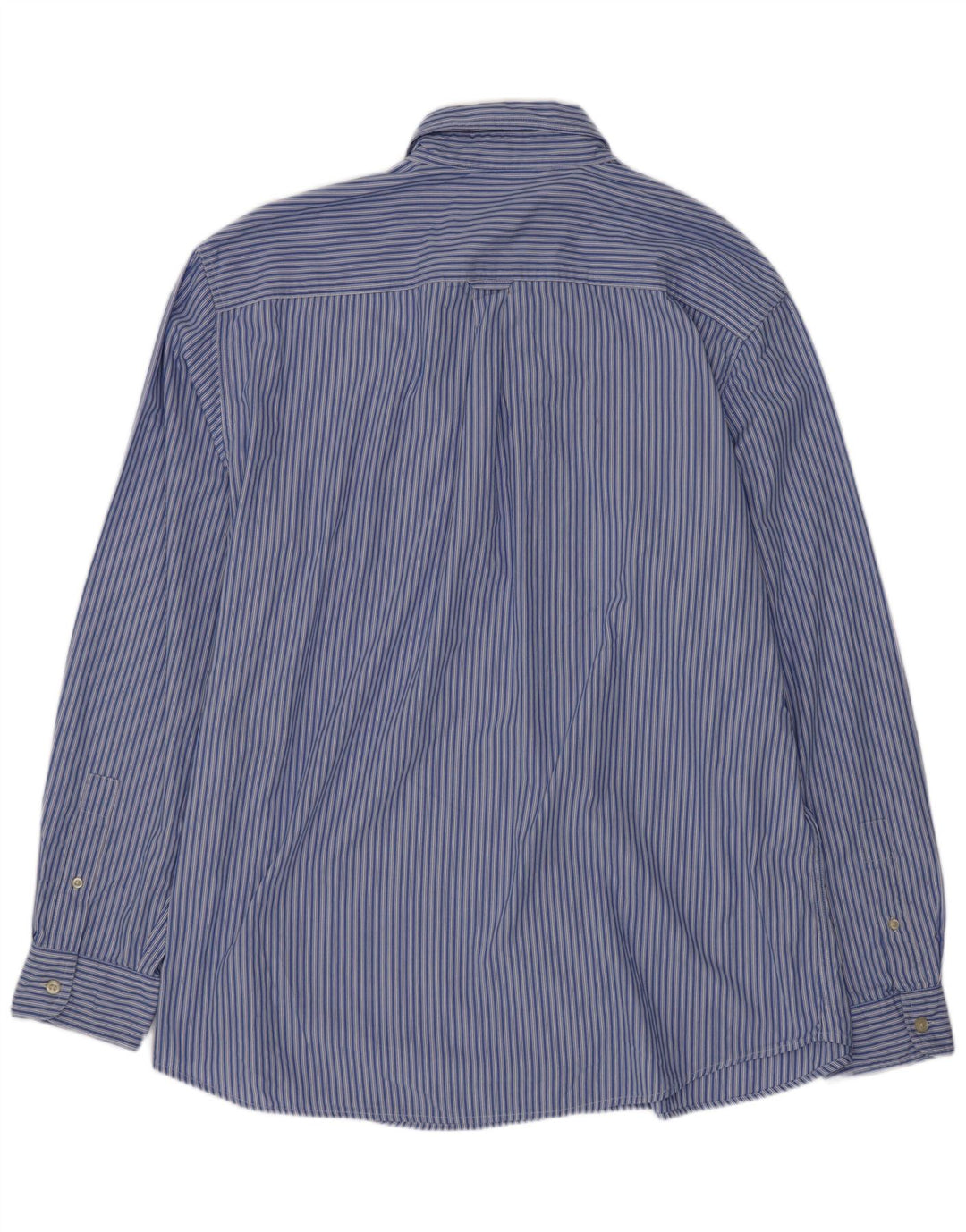 Chaps Mens Easy Care Shirt XL Blue Striped Cotton