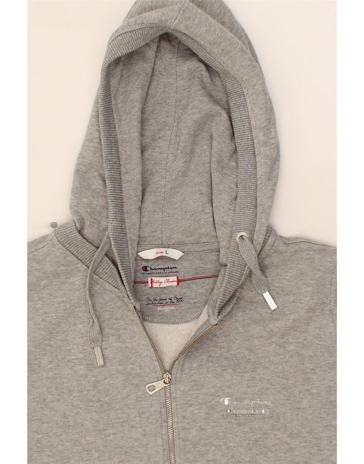 CHAMPION Womens Heritage Classics Zip Hoodie Sweater UK 14 Large Grey Vintage Champion and Second-Hand Champion from Messina Hembry 