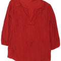 Massimo Dutti Womens 3/4 Sleeve Tunic Top UK 14 Medium Burgundy Viscose