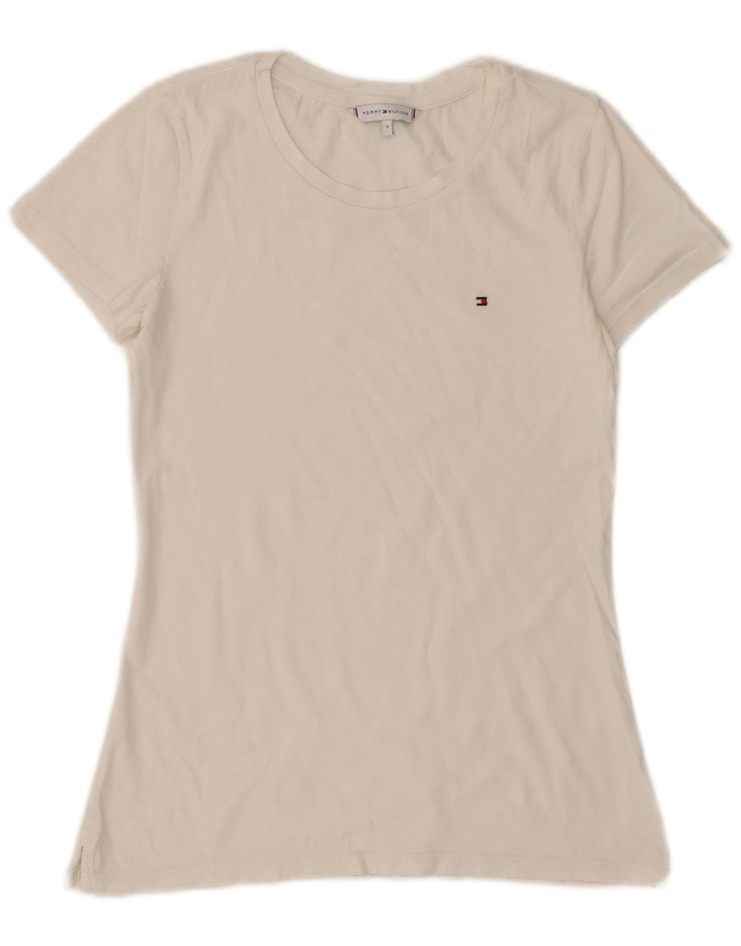 Tommy Hilfiger Womens T-Shirt Top UK 8 Small White