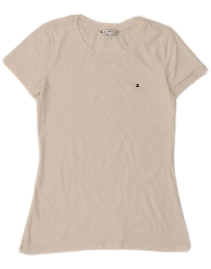 Tommy Hilfiger Womens T-Shirt Top UK 8 Small White