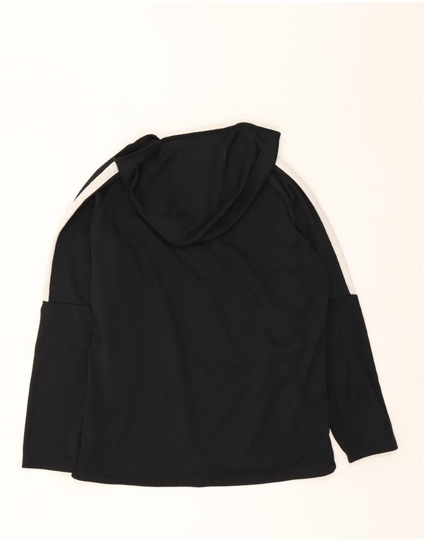 NIKE Mens Dri Fit Hoodie Jumper Large Black Colourblock Polyester