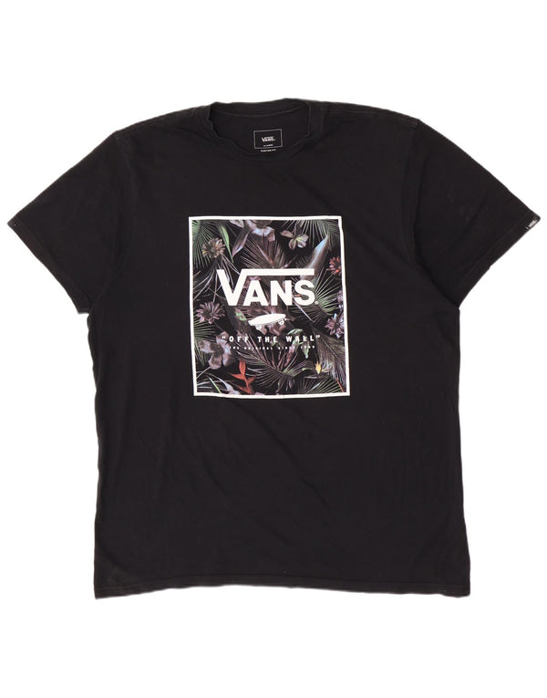 Vans Mens Custom Fit Graphic T-Shirt Top XL Black Cotton
