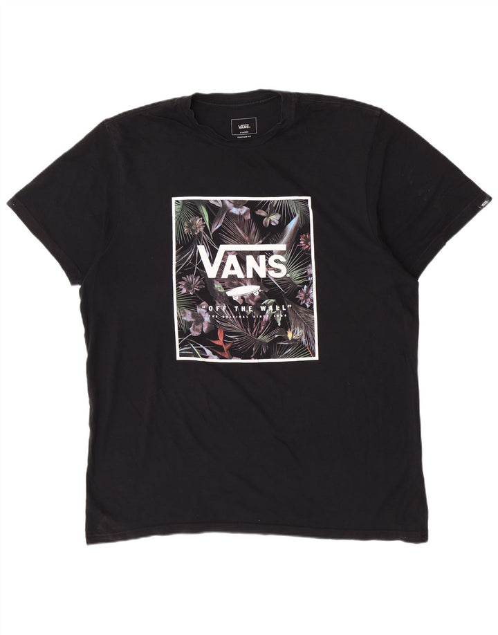 Vans Mens Custom Fit Graphic T-Shirt Top XL Black Cotton