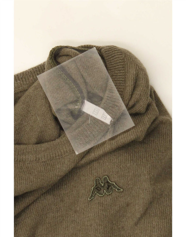 Kappa Mens Crew Neck Jumper Sweater 3XL Khaki Wool