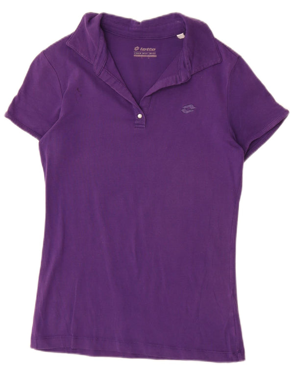 Lotto Womens Polo Shirt UK 14 Large Purple Cotton