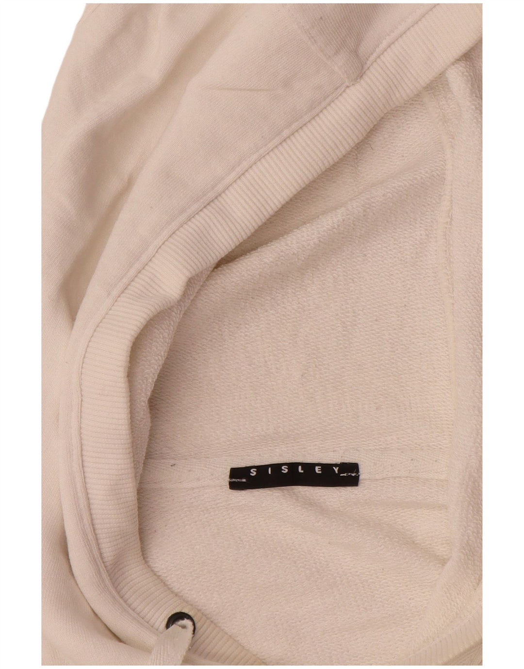 Sisley Mens Graphic Hoodie Jumper Large White