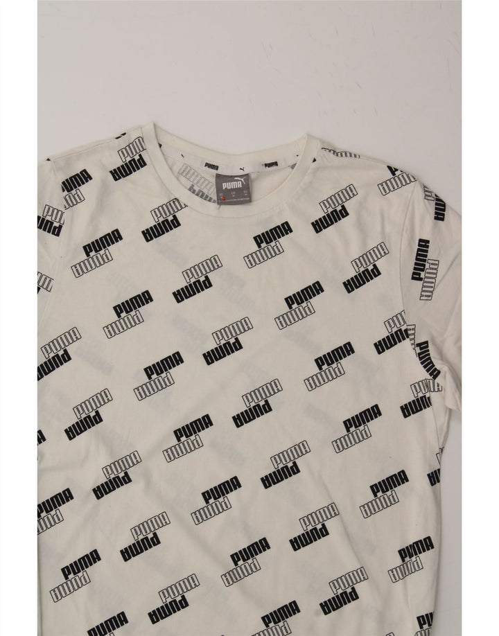PUMA Mens Graphic T-Shirt Top Medium Off White Cotton Vintage Puma and Second-Hand Puma from Messina Hembry 