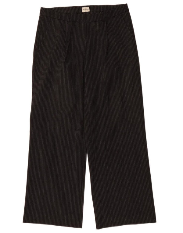 CALVIN KLEIN Womens Straight Chino Trousers W30 L31 Grey Striped Polyester
