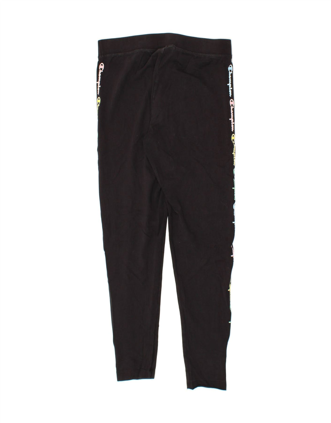 CHAMPION Womens Graphic Leggings UK 14 Medium Black Cotton Vintage Champion and Second-Hand Champion from Messina Hembry 