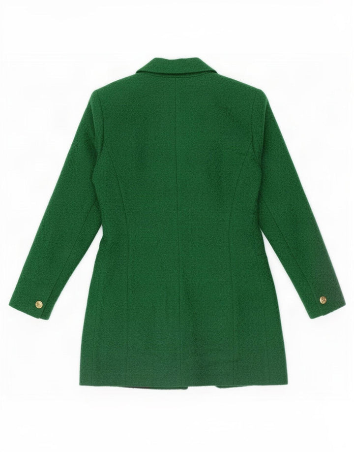 Zara Womens 1 Button Blazer Jacket UK 10 Small Green Acrylic