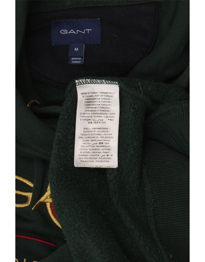 GANT Mens Graphic Hoodie Jumper Medium Green Cotton
