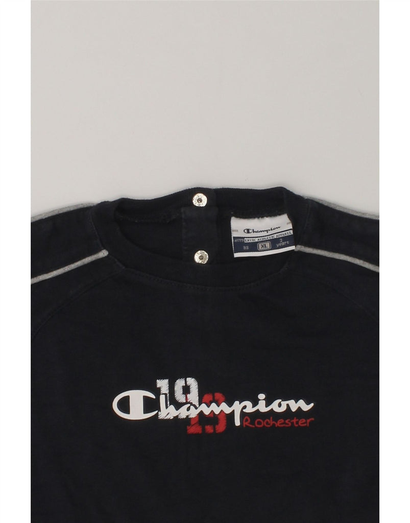 CHAMPION Boys Graphic T-Shirt Top 2-3 Years XL Navy Blue Cotton | Vintage Champion | Thrift | Second-Hand Champion | Used Clothing | Messina Hembry 