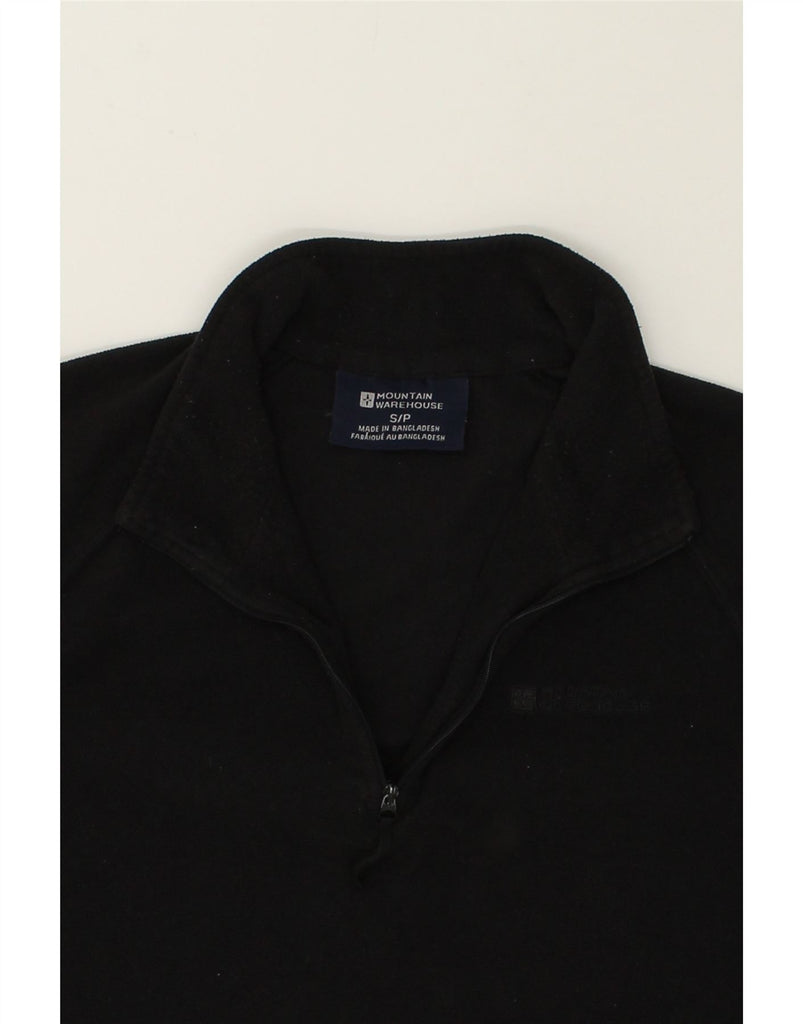 MOUNTAIN WAREHOUSE Mens Zip Neck Fleece Jumper Small Black Polyester | Vintage Mountain Warehouse | Thrift | Second-Hand Mountain Warehouse | Used Clothing | Messina Hembry 