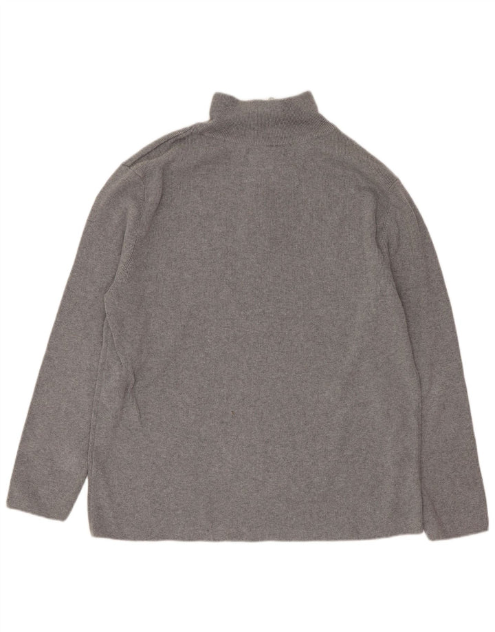 Zara Boys 1/4 Zip Top Long Sleeve 13-14 Years Grey Cotton