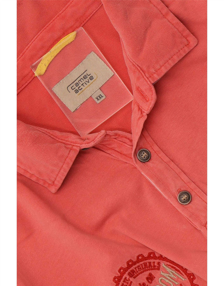 Camel Active Mens Graphic Polo Shirt 2XL Pink