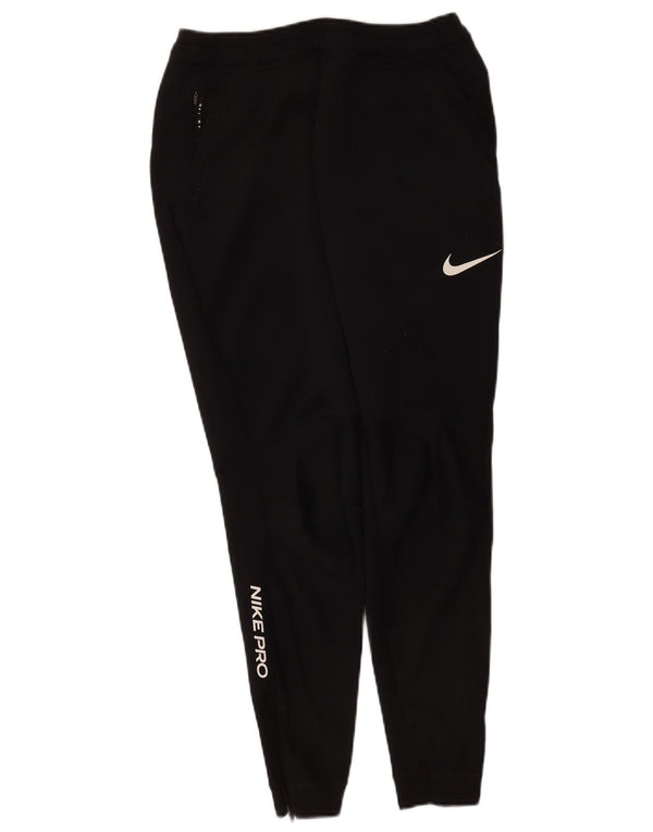 Nike Womens Dri Fit Graphic Tracksuit Trousers Joggers UK 12 Medium Black