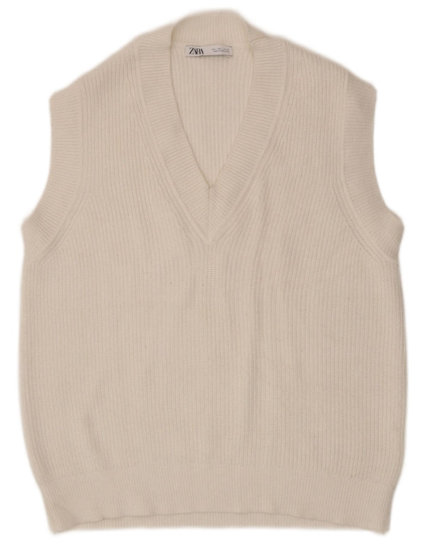 Zara Womens Vest Tank Top UK 16 Large White Viscose