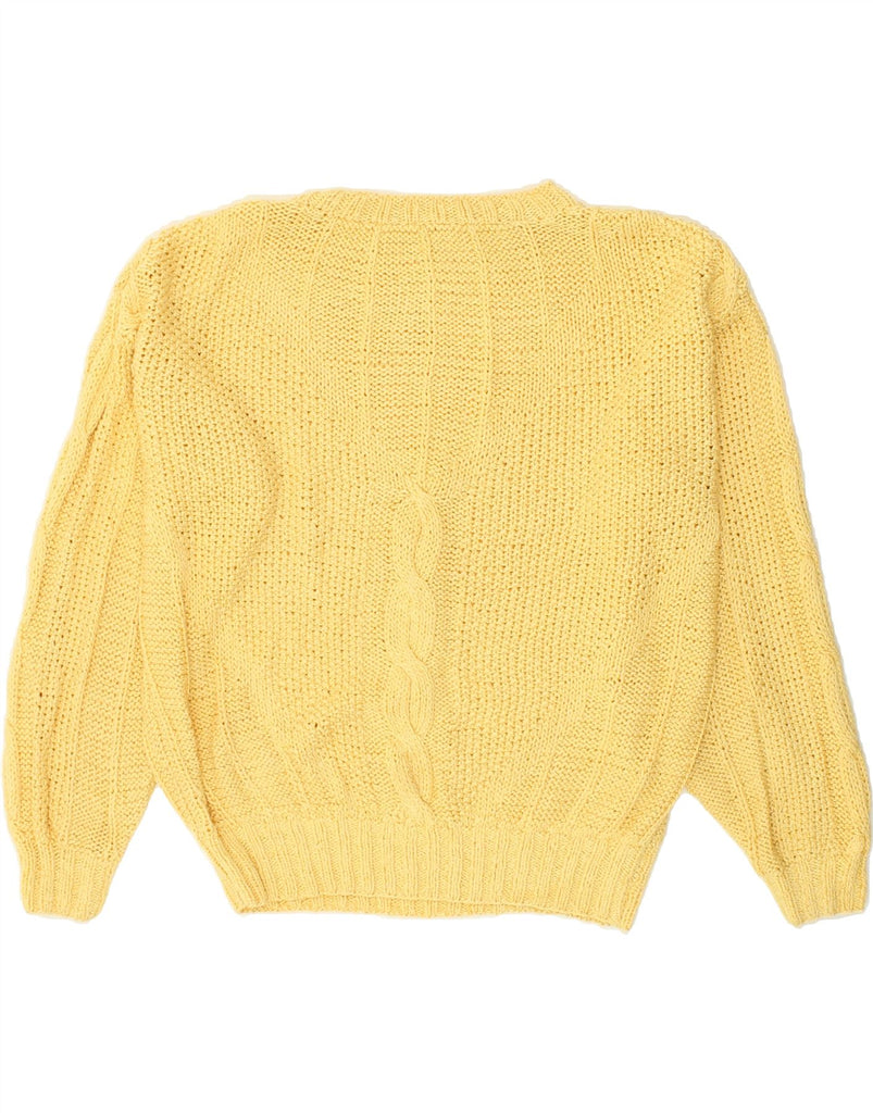 VINTAGE Womens Boat Neck Jumper Sweater UK 16 Large Yellow | Vintage Vintage | Thrift | Second-Hand Vintage | Used Clothing | Messina Hembry 